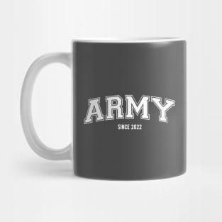 BTS Bangtan ARMY since 2021 varsity college text | Morcaworks Mug